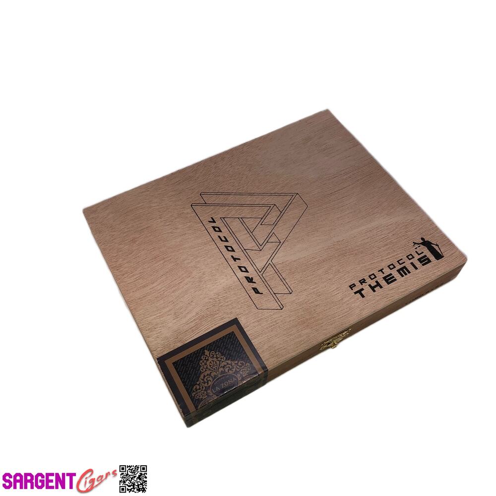 Protocol Themis Toro Empty Wooden Cigar Box 8.75x7x1